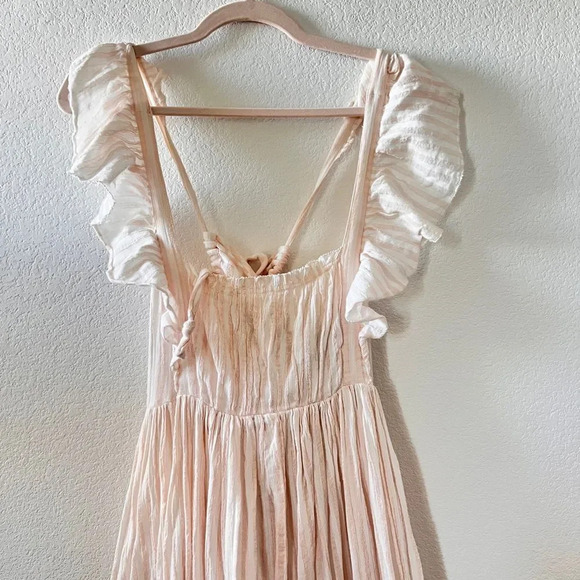 Ulla Johnson Ariana Pink White 100% Cotton Reversible‎ Maxi Dress sz 2 - Picture 6 of 8